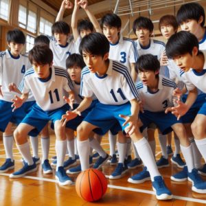 部活と勉強を両立しようとしている中学生のイメージ