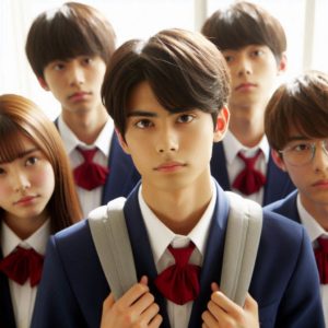 悩みを抱えた中学生が勉強に向き合おうとしている様子