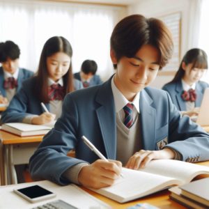 塾に行くのが苦手な中学生が安心して勉強する様子